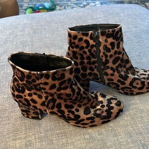 Leopard print booties.  7-1/2. Good used condition